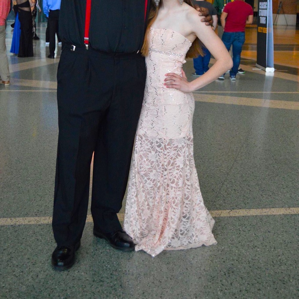 Strapless Lace Prom Dress